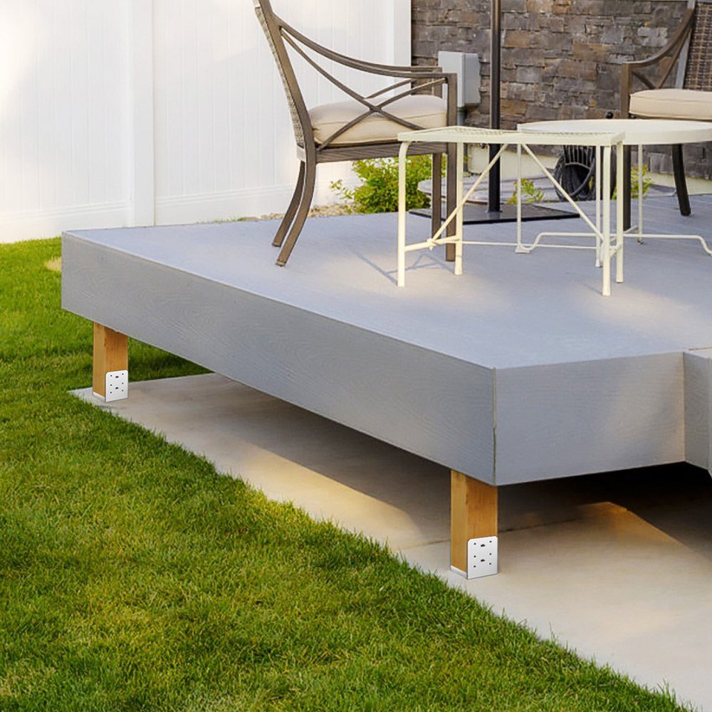 Set mit 10 Aufschraubhülsen 149 x 143 x 160 mm Pfostenträger Pfostenschuh aus Kohlenstoffstahl Pfostenfuß Bodenhülse Stützsockel Ideal für Verandageländer, Pergolen und Säulen