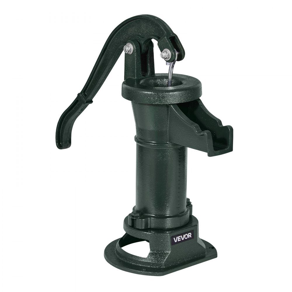 Handpumpe Antik Vintage, 7,6 m Förderhöhe, nostalgische Gusseisenpumpe, Springbrunnenpumpe, Handpumpe NPT 1-1/4 Zoll Anschluss, Gartenpumpe, für Garten, Teich, Hof, Bauernhof, Grün