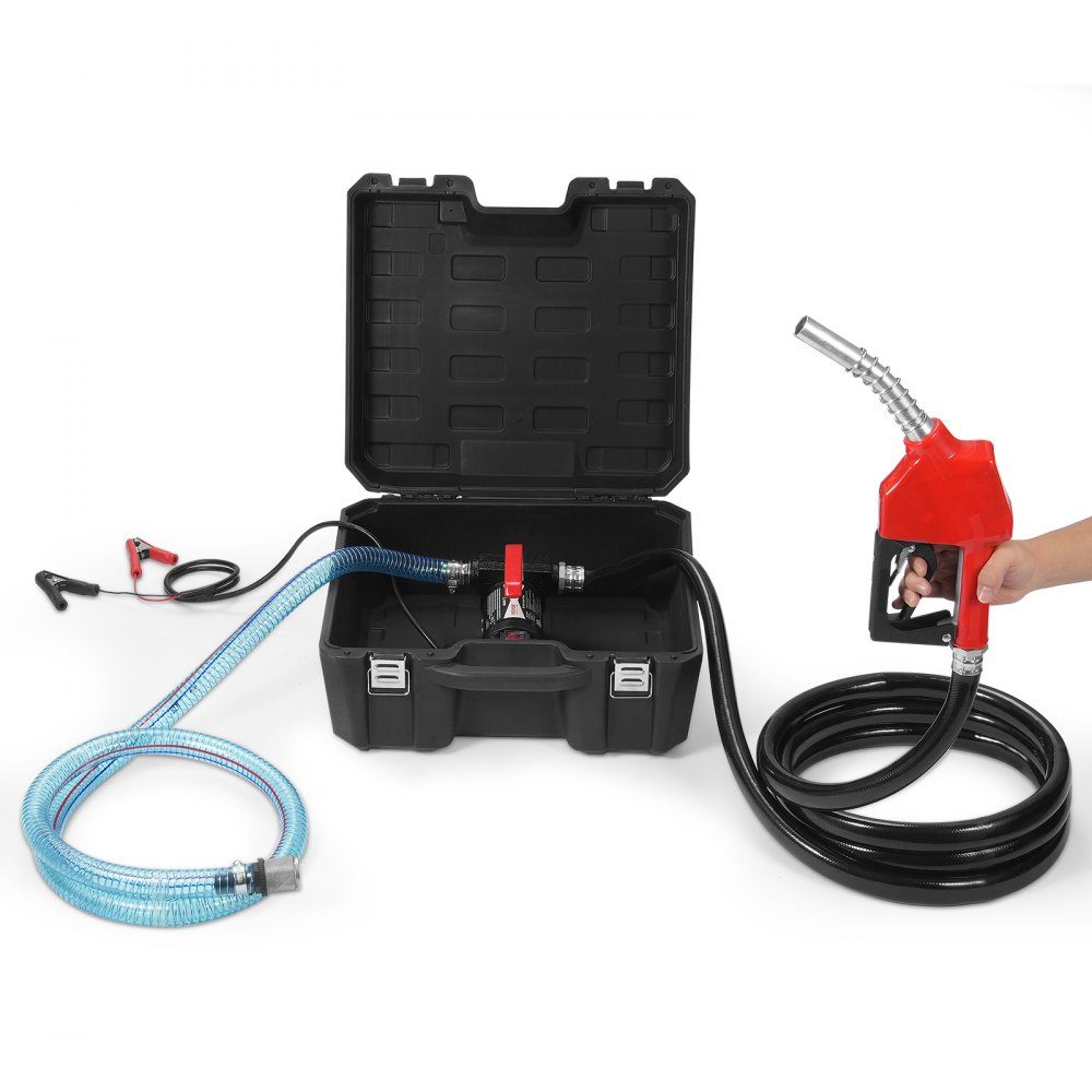 Pompa wysokoprężna 12 V DC 10 GPM 1/4 HP Automatyczna pompa odcinająca pistolet Pompa paliwa Wąż wlotowy i wylotowy o wysokim przepływie do oleju napędowego, nafty i paliwa transformatorowego