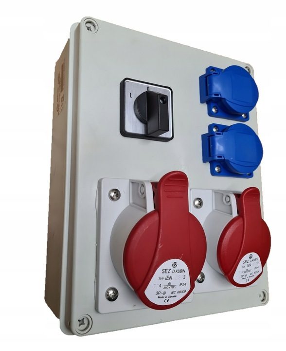Distributeur électrique mural 1x 16A 1x32a 2x230V avec interrupteur principal, distributeur d'énergie de construction
