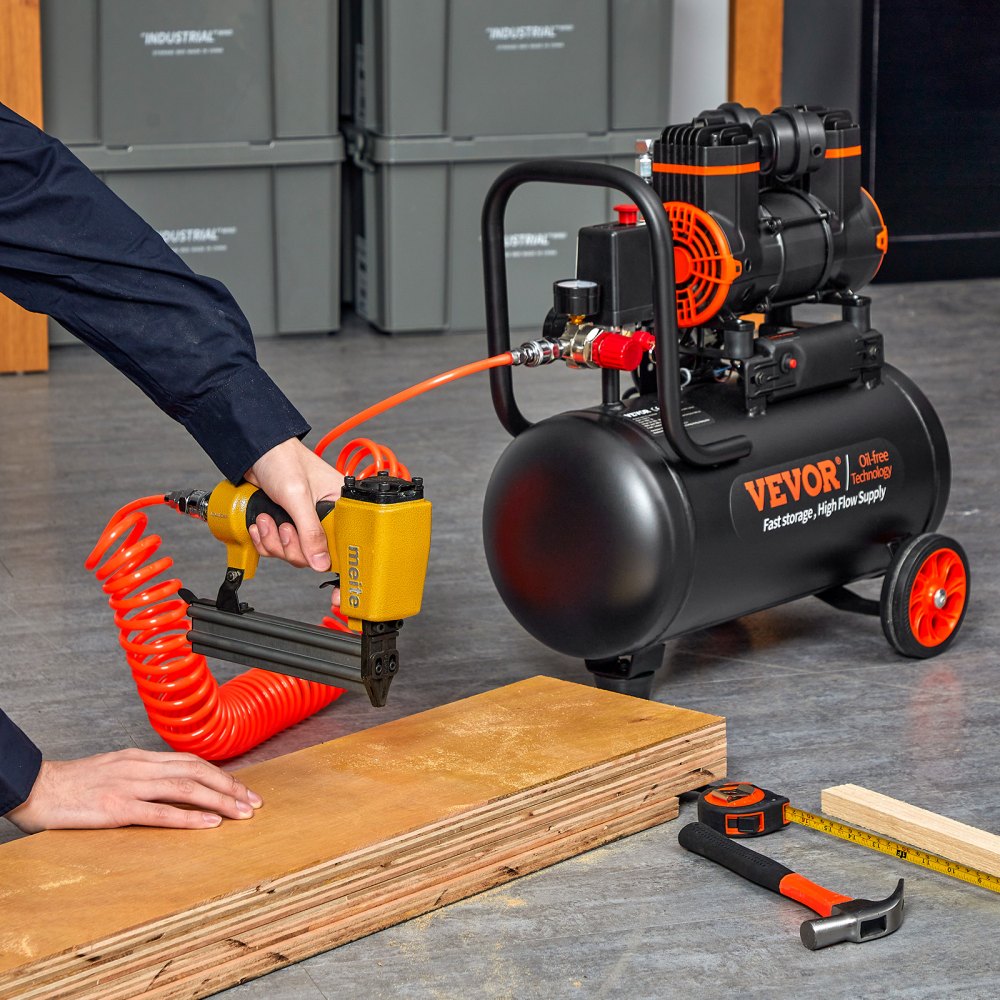 Luchtcompressor van 4,8 gallon, 1,2 pk, 2,2 CFM bij 90 PSI, olievrije luchtcompressortank en maximale druk van 116 PSI, 70 dB ultrastille compressor voor autoreparatie, bandenspanning, spuitverf, spijkeren van houtwerk Luchtcompressor van 4,8 gallon, 1,2 pk, 2,2 CFM bij 90 PSI, olievrije luchtcompressortank en maximale druk van 116 PSI, 70 dB ultrastille compressor voor autoreparatie, bandenspanning, spuitverf, spijkeren van houtwerk
