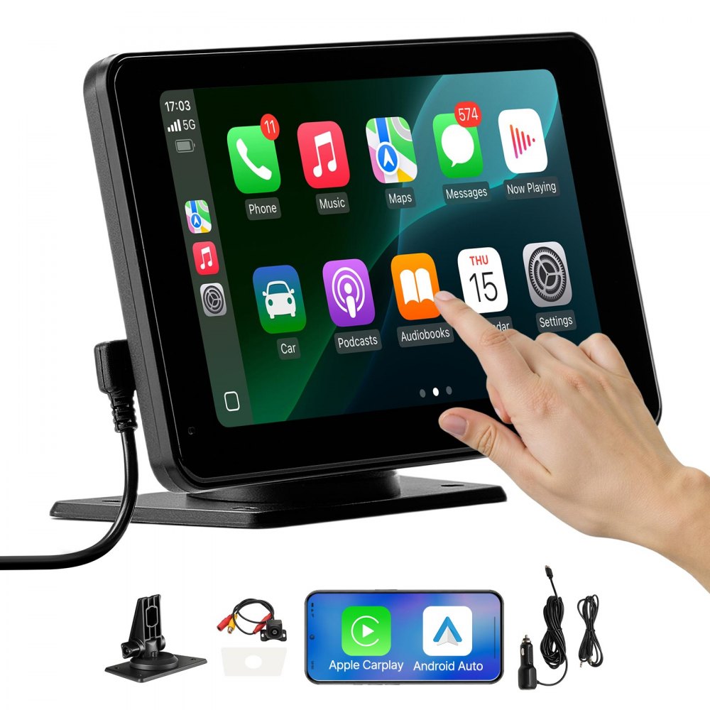 Draadloze autoradio (177,8 mm) HD-radio met touchscreen, compatibel met Apple CarPlay & Android Auto, CarPlay-scherm met achteruitrijcamera, stembediening, spiegellink, Bluetooth GPS-navigatie Draadloze autoradio (177,8 mm) HD-radio met touchscreen, compatibel met Apple CarPlay & Android Auto, CarPlay-scherm met achteruitrijcamera, stembediening, spiegellink, Bluetooth GPS-navigatie