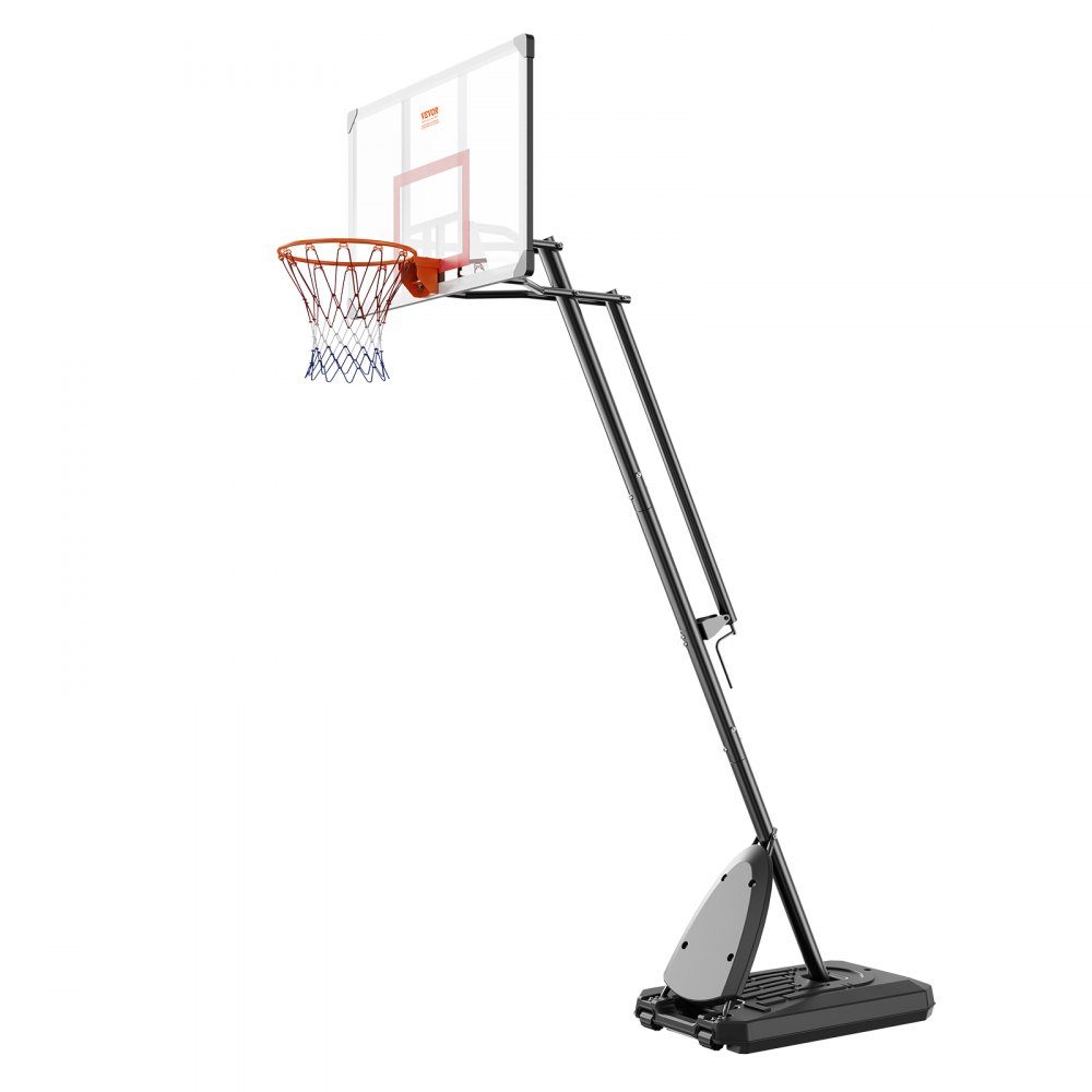 Basketballkorb Outdoor-Basketballkorb mit Ständer 232-305 cm höhenverstellbar, Φ 483 mm Basketballständer mit Rollen, Basketball-Set für Kinder & Erwachsene Ständer & befüllbarer Sockel Schwarz