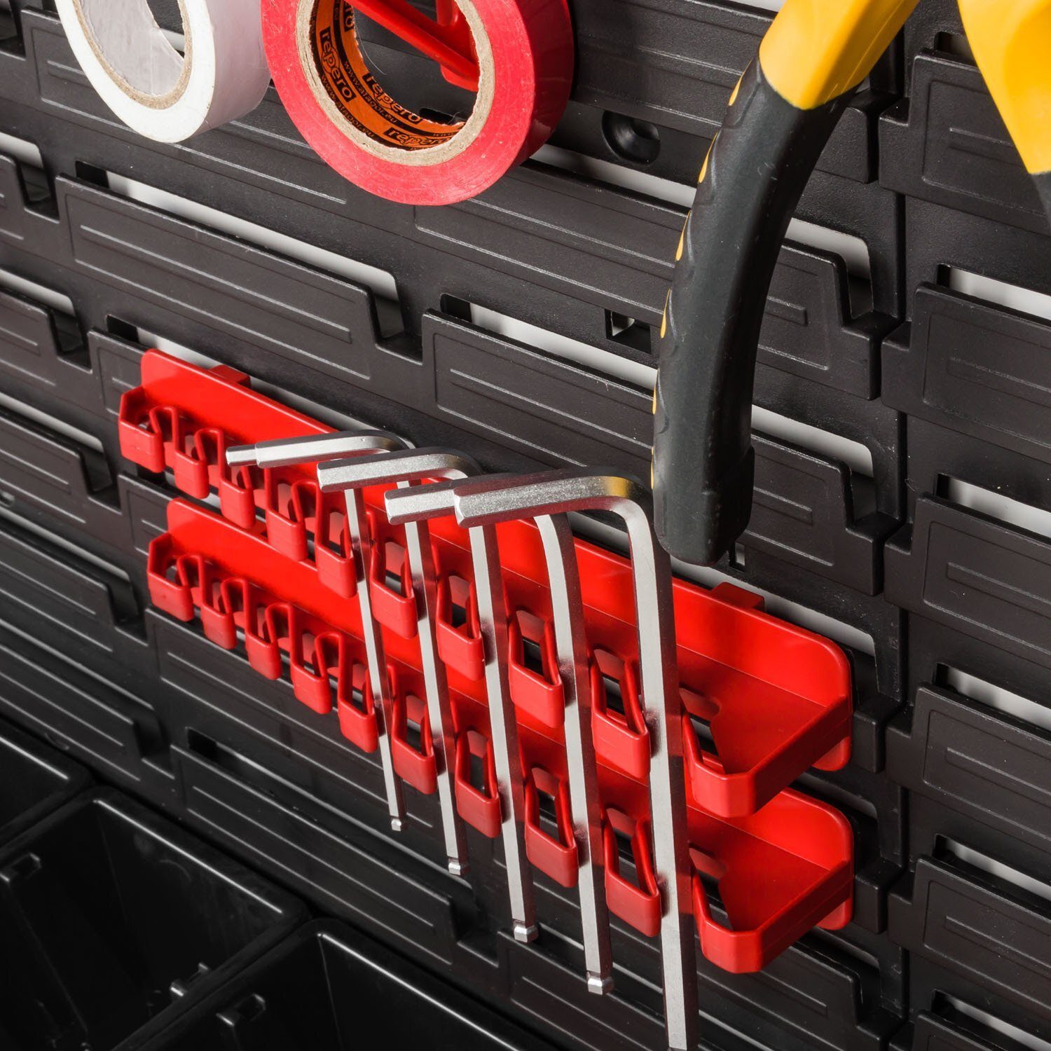 *BEST-SELLER* Ensemble mural à outils Porte-outils avec système de rangement mural perforé Étagère murale perforée à outils Ensemble d'étagères d'atelier