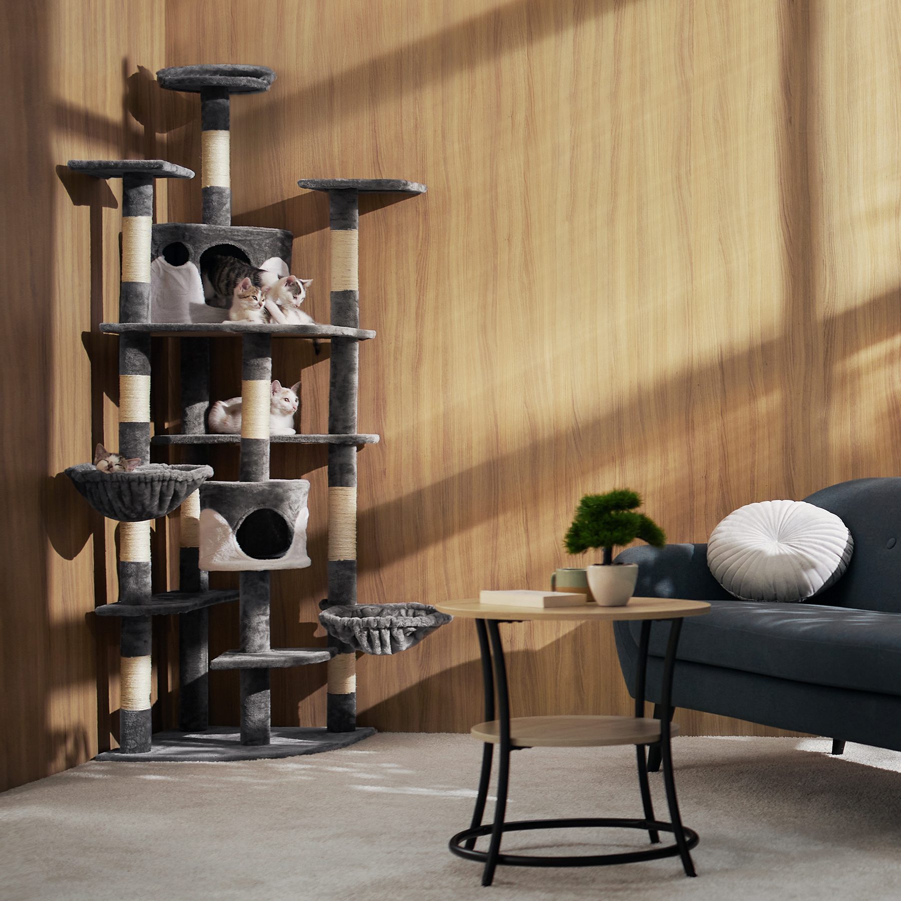 Katzenkratzbaum Katzenkratzbaum Katzenbaum Kletterbaum SISAL Katzendecke hoch beige