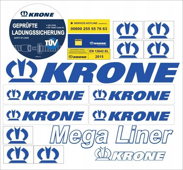 KRONE-AUFKLEBER FÜR DEN KRONE MEGA LINER TRAILER IR MAN IVECO DAF Actros MAN Mercedes