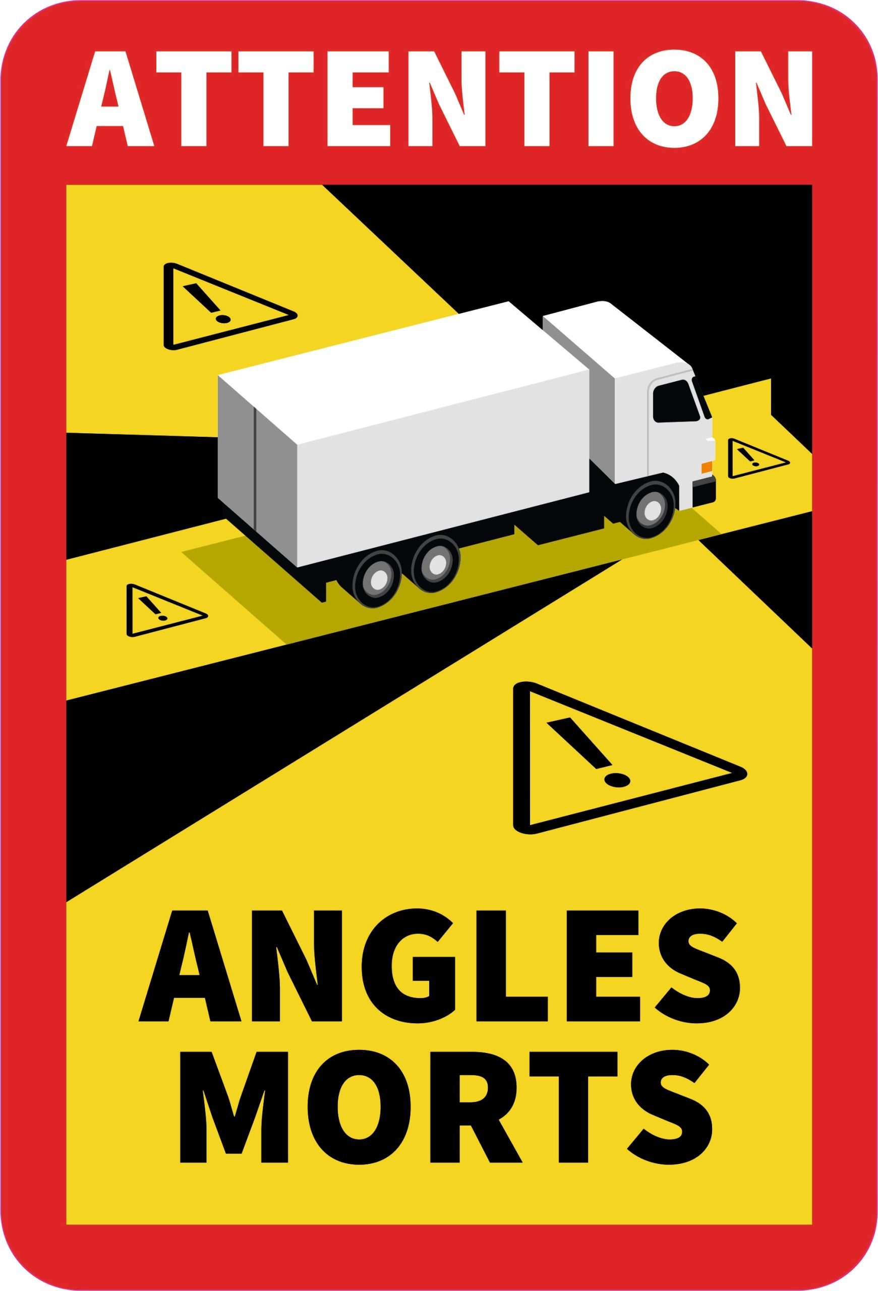 Waarschuwingsstickers “dode hoek” – 10 stuks ✅ TIR MAN IVECO DAF Actros MAN Mercedes