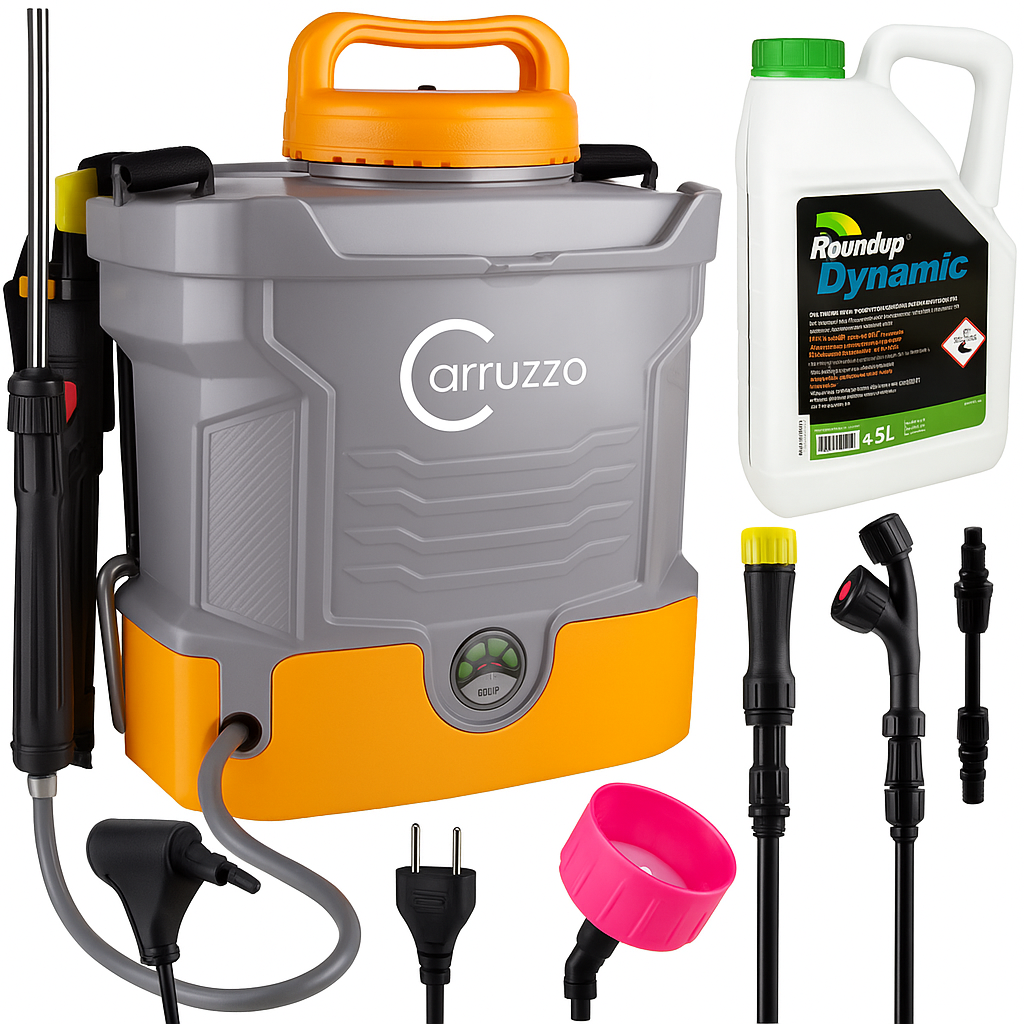Elektrische Rückenspritze (5 l) & Roundup Dynamic 613 SL 5 l – Komplettset zur effektiven Unkrautbekämpfung Elektrische Rückenspritze (5 l) & Roundup Dynamic 613 SL 5 l – Komplettset zur effektiven Unkrautbekämpfung