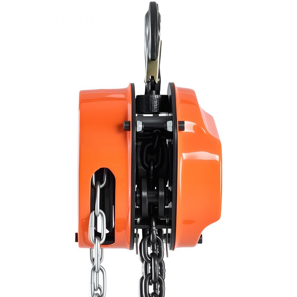 1T Lastkettenzug, Handkettenzug, 6 m Hubhöhe, Hebezeug mit G80-Kette, Hochleistungs-Riemenscheibe, manuelle Hebezeuge, Kettenrolle für Garage, Lager, Automobilmaschinen, Orange