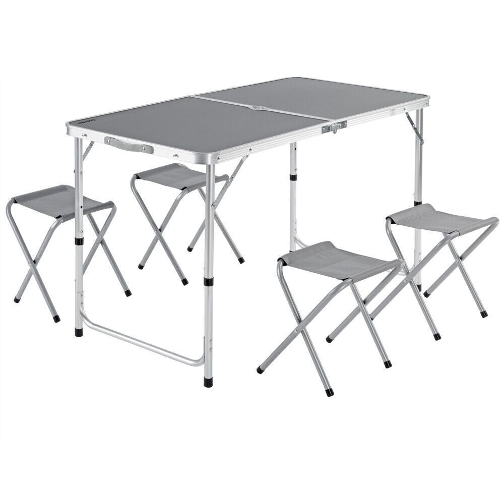 Table pliante extérieure Table de Camping Table de jardin pliante en aluminium pliant 120x60cm tabouret de Camping