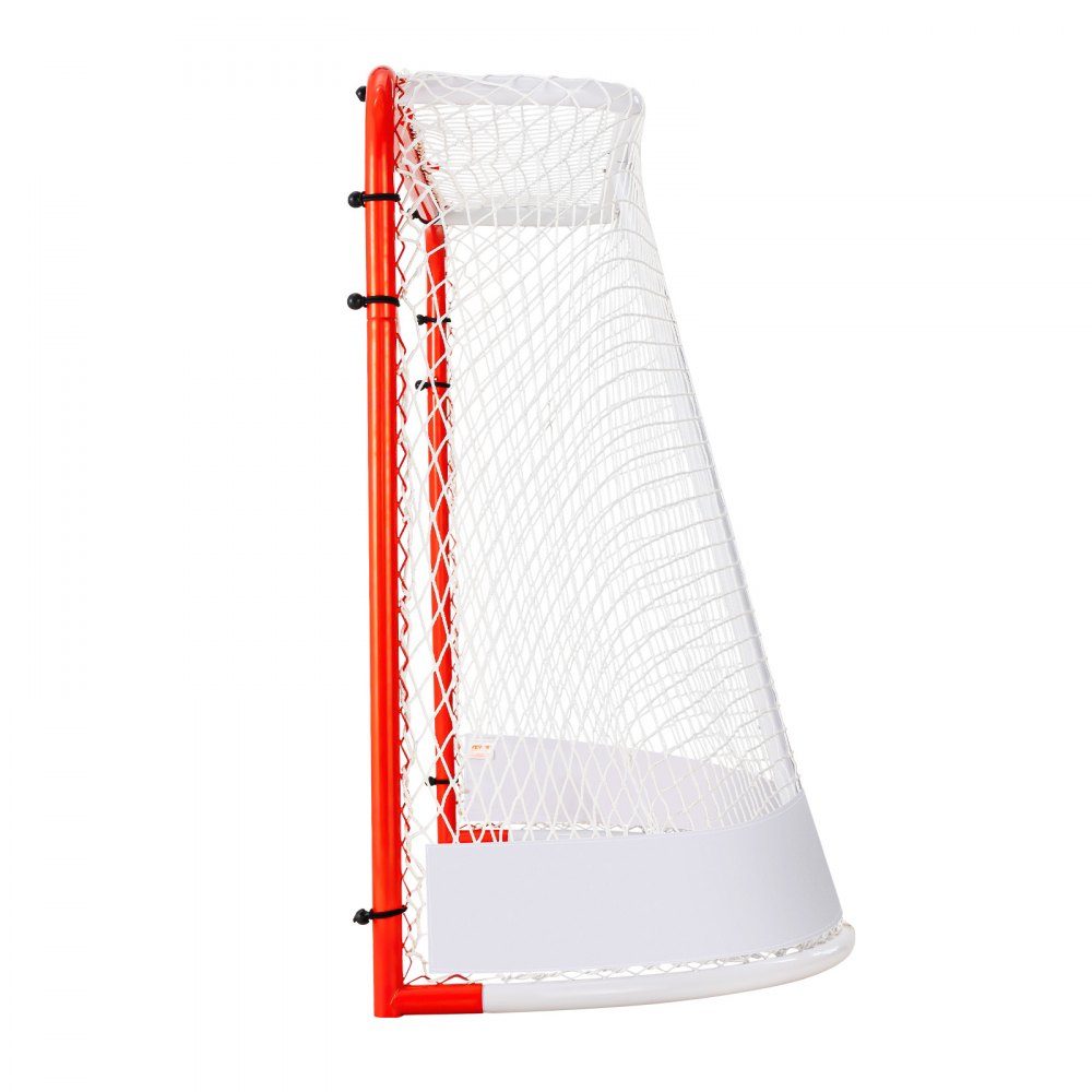 Hockey Goal Street Hockey Net, Street Hockey Goal Hockey Net, 183 x 64 x 122 cm, Hockey Training Goal Set, Official Professional Indoor/Outdoor Steel Tubing Hockey Goal with Net, White/Red, Training