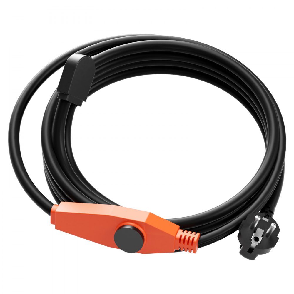 Frost Protection Heating Cable 9m 23W/m Pipe Heating Cable with Built-in Thermostat Pipe Heating Cable to Protect PVC Hoses, Metal & Plastic Pipes from Freezing