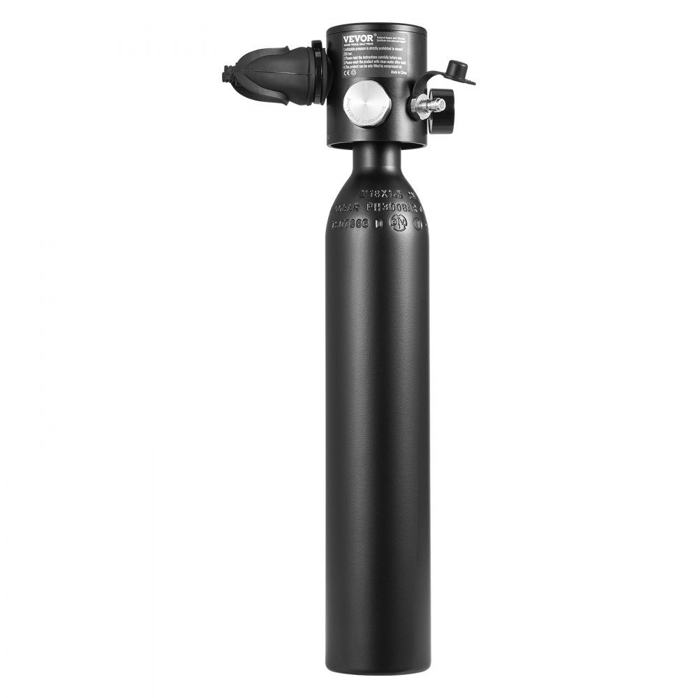 0.5L Diving Bottle, Portable Diving Bottle, Oxygen Bottle for Diving Support, 5-10 Minutes Underwater Breathing, 30m Diving Depth, Refillable Snorkel Air Tank with Pump