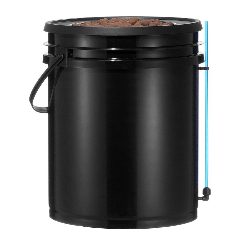 RDWC Hydroponic Growing System, Hydroponic Growing Kit with Drip Top, Circulation Deep Water Culture, 4 Buckles and 1 Reservoir, with Air Pump and Water Level Indicator for Leafy Vegetables