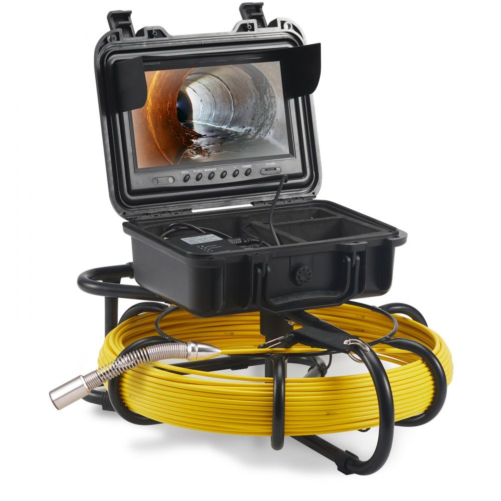 Sewer Camera 50m 23cm Screen Pipe Inspection Camera with DVR Function IP68-Kamera with 12 Adjustable LEDs with a 16GB SD Card for Sewer Pipe Home Sewer Pipe