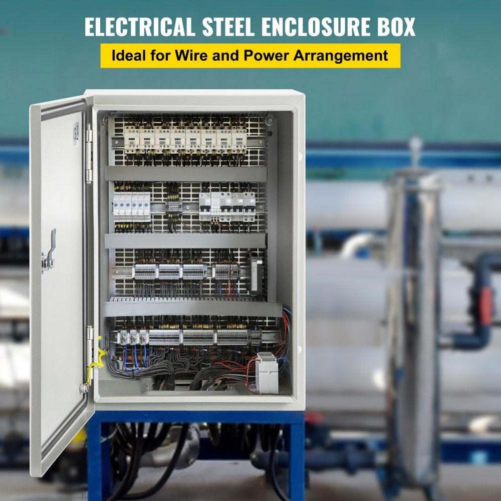 Schaltschrank, NEMA-Industriegehäuse, 30 x 20 x 15 cm, NEMA 4X-Stahl-Verteilerschrank, IP66 wasser- und staubdicht, elektrischer Anschlusskasten für den Außenbereich/Innenbereich mit Montageplatte