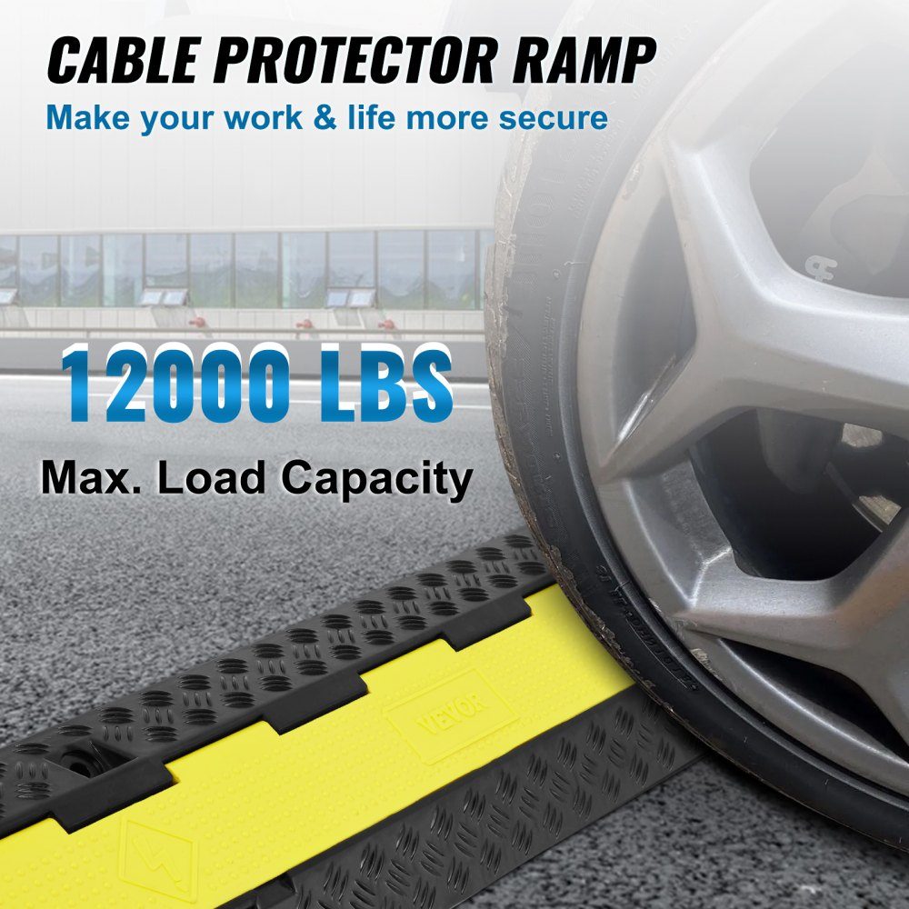 Rampe de Protection de câble, 5 pièces, 2 canaux, 98x24x4.5cm, 12000 lbs, fil de charge, rampe de couverture de câble – Réf. HT-23454