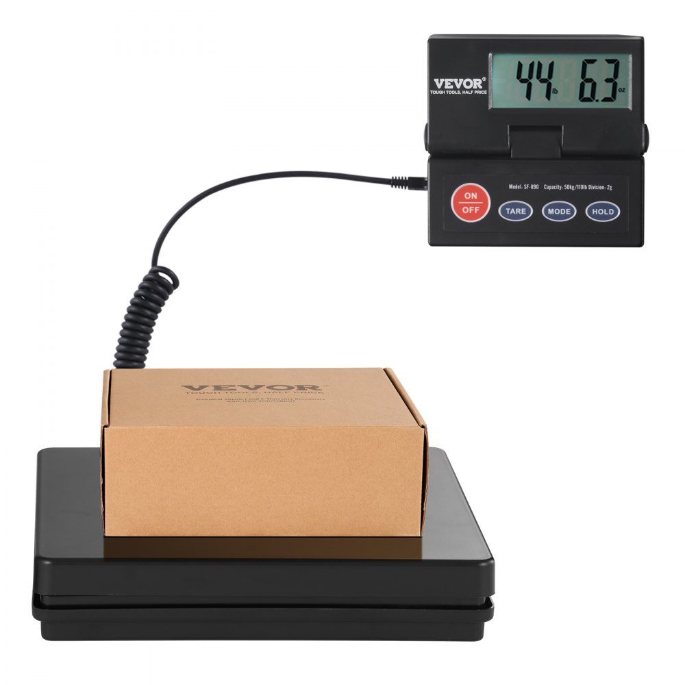 Plattformwaage 10g-50kg Paketwaage 2g Genauigkeit Digitalwaage kg/lbs/lbs:oz/g Zählwaage 250x250x43mm ABS-Gehäuse Tara-/Haltefunktionen AC/DC-Stromversorgung Industriewaage Briefwaage Waage