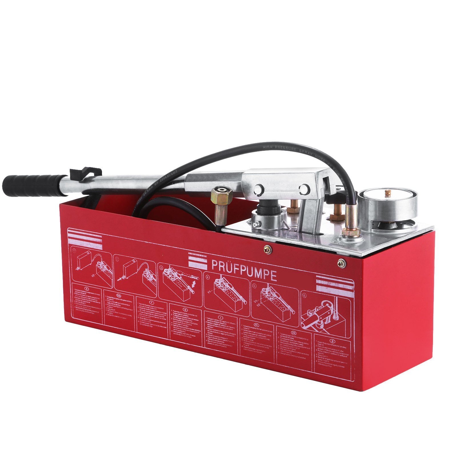 Testpomp 725 PSI druktestpomp druktestpomp testpomp 5 MPa vulpomp 0-50 bar verwarming lekdruktestpomp ideaal voor waterleidingsystemen verwarmingssystemen airconditioning enz.