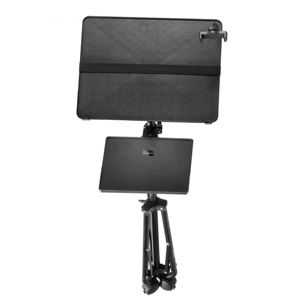 Projectorstandaard met wielen, laptopstandaard, statief, in hoogte verstelbaar van 795 tot 1710 mm, projectorstatief met 2 planken en zwanenhals telefoonhouder, buiten/kantoor/studio, thuis