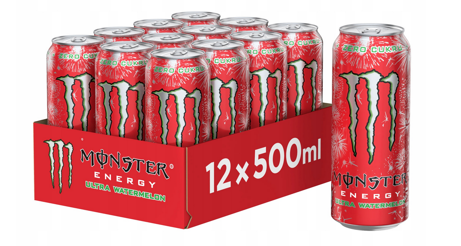 Monster Zero Watermelon – Energiegetränk, 500 ml (12er-Pack)