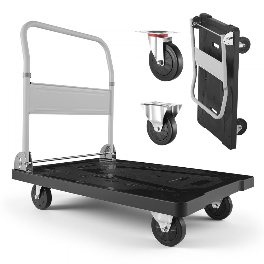 Chariot à plateforme pliable 300 kg, chariot de transport avec roulette pivotante, chariot à main avec surface de chargement antidérapante, aide au transport du chariot pliable pour un rangement facile, chariot 895x595x850 mm Chariot à plateforme pliable 300 kg, chariot de transport avec roulette pivotante, chariot à main avec surface de chargement antidérapante, aide au transport du chariot pliable pour un rangement facile, chariot 895x595x850 mm