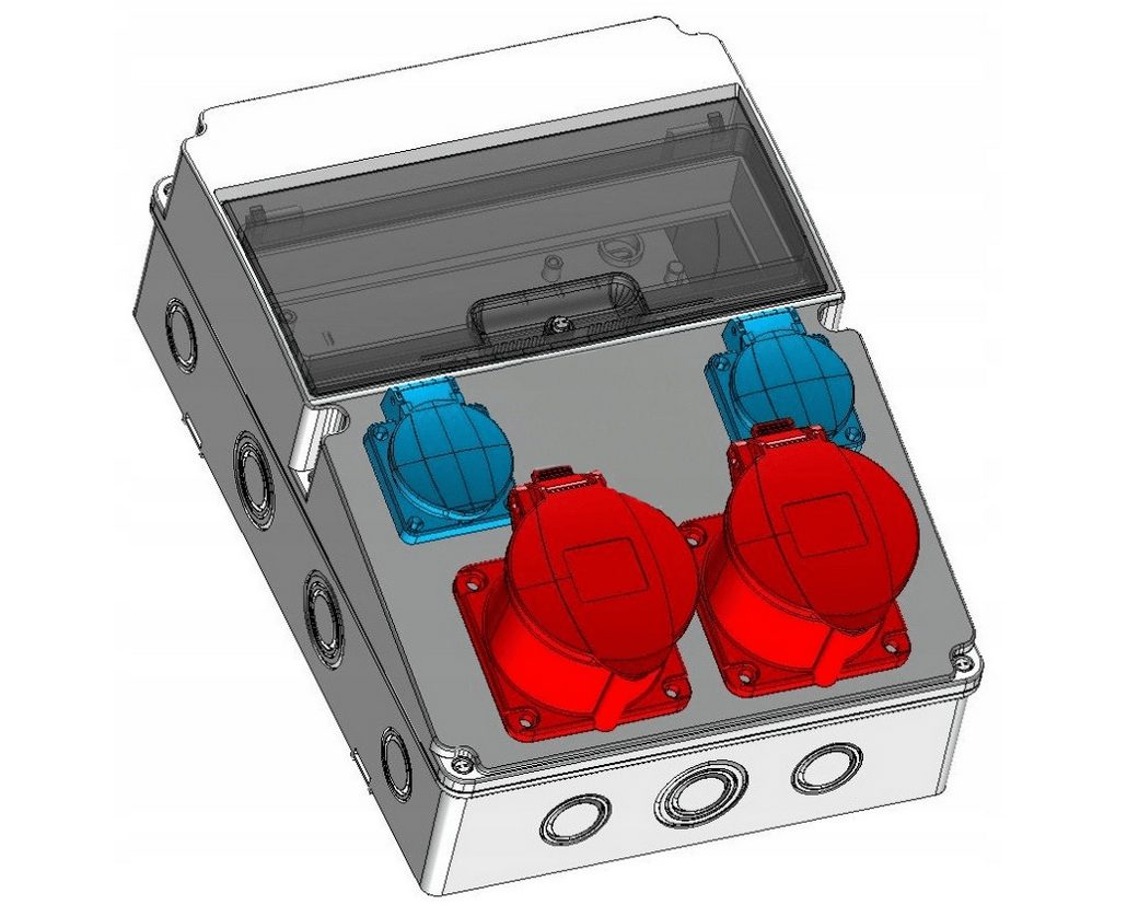 #SALE# Electrical wall distributor 2x SCHUKO 1x CEE 16A 1x CEE 32A construction power socket