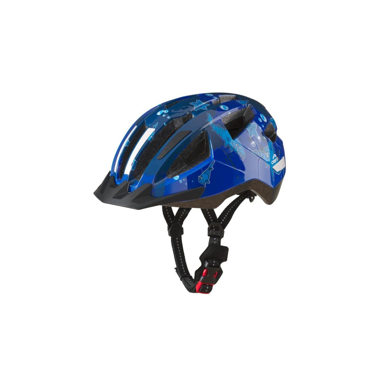 CRIVIT Kinder-Fahrradhelm, mit Rücklicht (Gr. XS Haifisch)