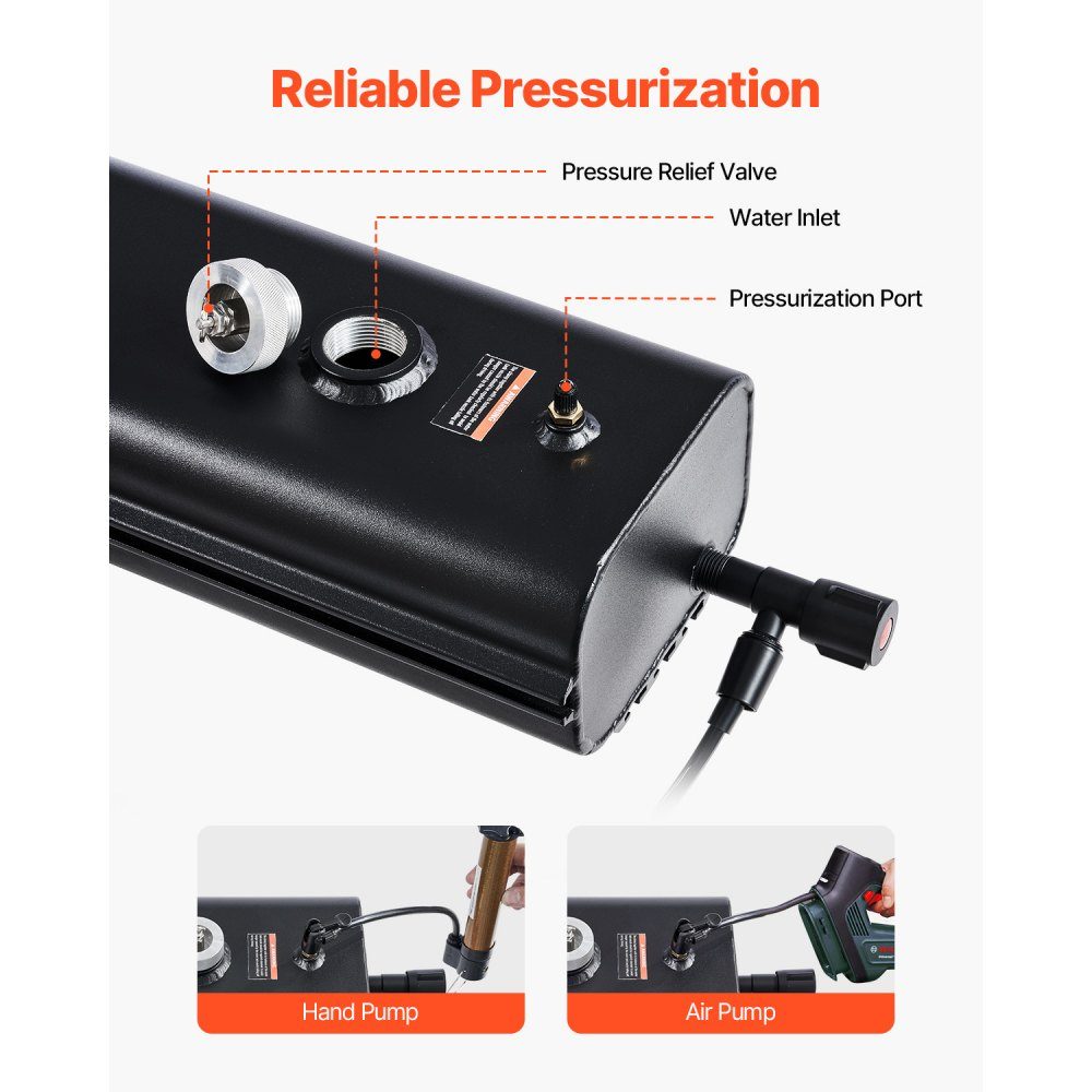 Réservoir d'eau pour galerie de toit, stockage d'eau pour véhicules 30L avec 2 plaques anti-éclaboussures et fente en T, réservoir en aluminium avec raccord haute pression, pour traverse de coffre de sécurité