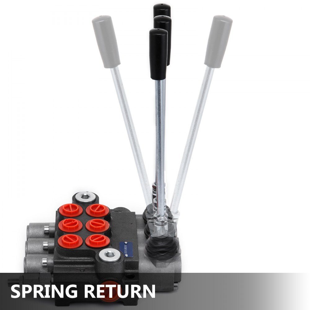 3 Bank Hydraulic Valve Hand Lever Valve, 11GPM Hydraulic Directional Control Valve Adjustable, 6.62kg Hydraulic Valve Hand Lever Valve Hydraulic Control Device for Agricultural Construction Machinery