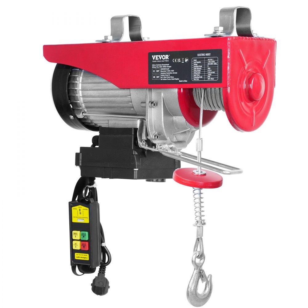 230 V elektrische Seilwinde, 500 kg bis 1000 kg Hubhöhe, 12 m Seilmotorwinde, 1600 W Motorrolle, 10 m/min Hubgeschwindigkeit, Hebezeug mit kabelloser Fernbedienung, Seilzug, Kettenzug 230 V elektrische Seilwinde, 500 kg bis 1000 kg Hubhöhe, 12 m Seilmotorwinde, 1600 W Motorrolle, 10 m/min Hubgeschwindigkeit, Hebezeug mit kabelloser Fernbedienung, Seilzug, Kettenzug