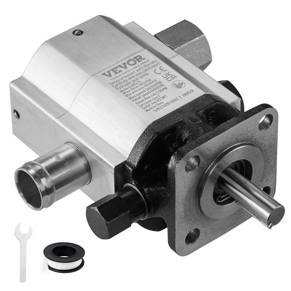 Hydraulische houtsplijtpomp 60 l/min 2-traps 276 bar houtsplijtpomp 1 "inlaat 1/2" NPT-uitlaat 3600 RPM Aluminium hydraulische tandwielpomp voor kleine motor Houtklover Sneeuwploeg – Artikelnr. HT-24654