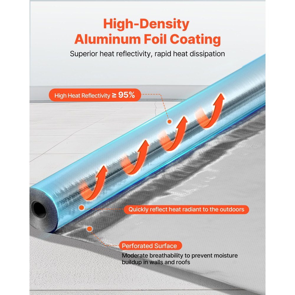 Insulation Film 0.15mm Insulation Film Reflective Film 28x4ft Double Reflective Aluminum Foil Thermal Insulation Thermal Foil Thermal Insulation Roll for Windows RV Roofs