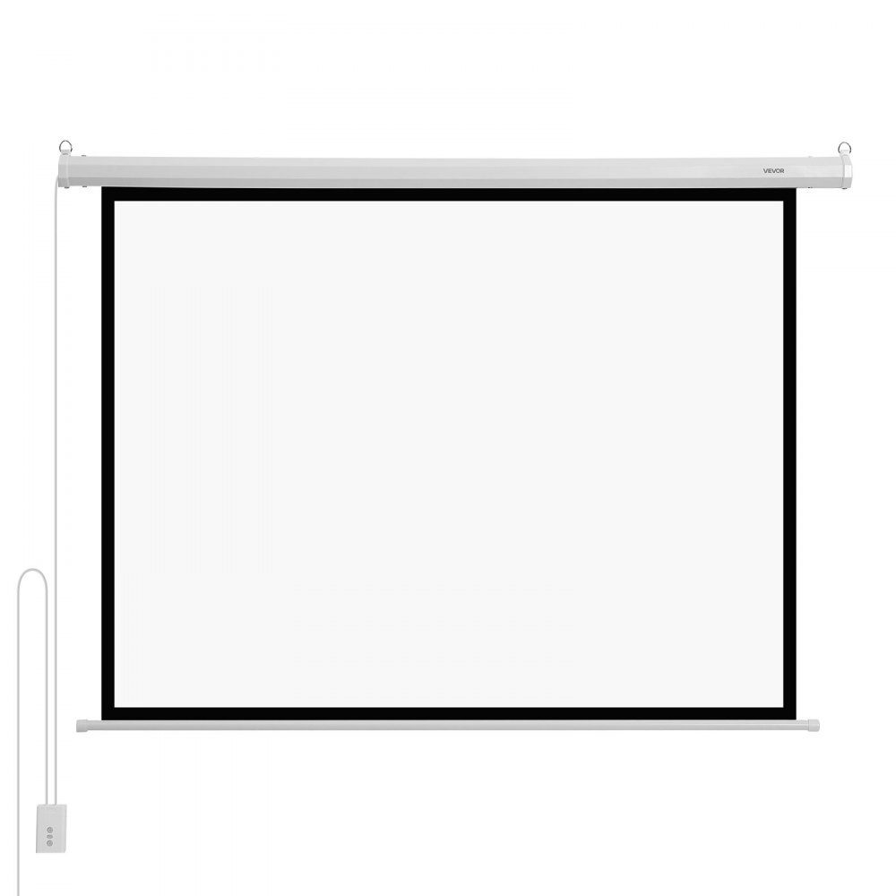 Motorized Projection Screen, 1829mm 4:3 1080 HD Electric Projection Screen, Wall Mounted Projector with Remote Control, Automatic Movie Screen for Family Home Office Cinema