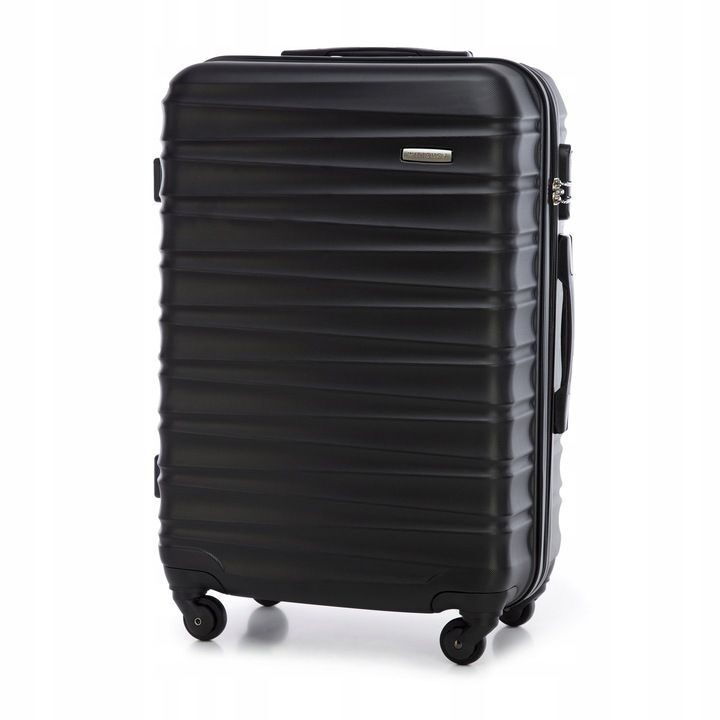 Großer Premium-Koffer Reisekoffer ABS-Kunststoff 96l mit schwarzen Rippen