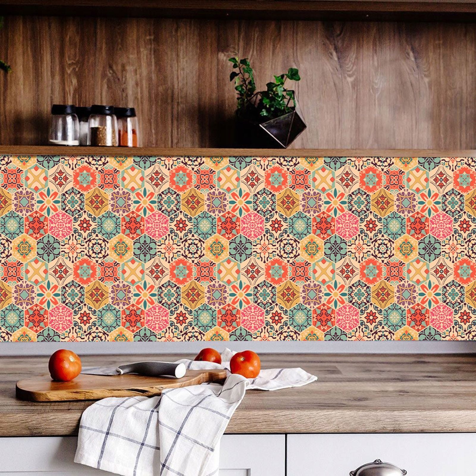 9x self-adhesive PVC tiles, 30x30 cm, COLOR PATCHWORK