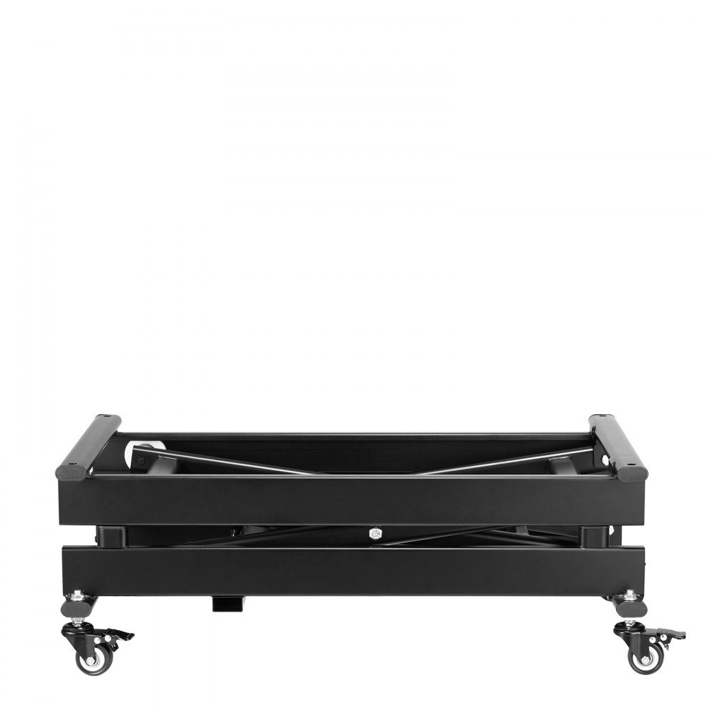 Table élévatrice électrique 76 x 44 cm, capacité de charge de 150 kg, table élévatrice à ciseaux, hauteur réglable de 200 à 710 mm, table basse élévatrice à 4 roues, pour la manutention et le transport, noir