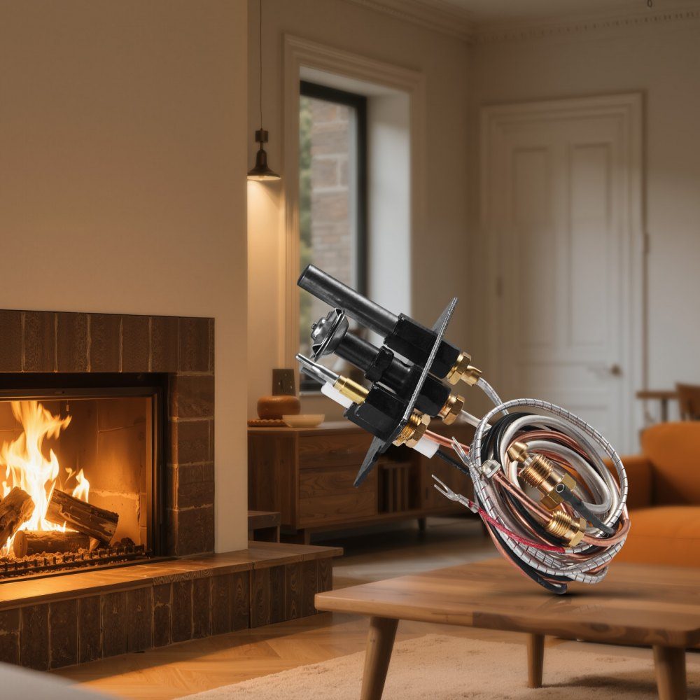 Aardgas waakvlambrander, OE 69L17, 69L1701, 904405, J4117, 108084-02 gas waakvlamkit, vervanging voor aardgasontsteking, compatibel met Lennox-, Superior- en Astria-modellen, zwart