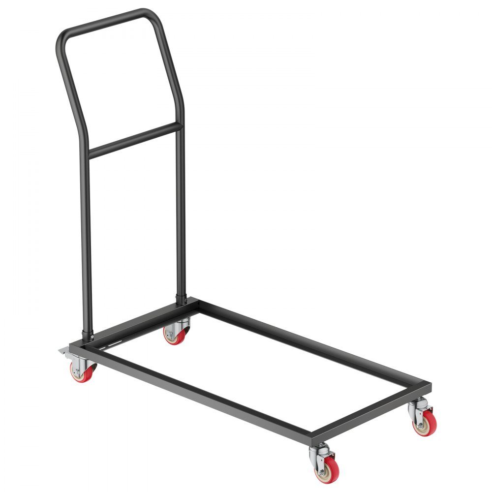 Składany stojak na krzesło, nośność 136 kg, wózek na krzesła w kształcie litery L do pionowego ustawienia na 25 krzeseł, metalowy wózek transportowy z gumowymi kółkami, wielofunkcyjny uchwyt na krzesło, czarny mat