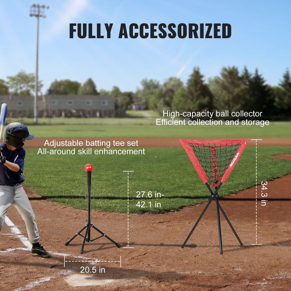 94" x 42" x 84" Baseball Softball Practice Net, Baseball Training Net, Batting, Catching, Pitching, Backstop Baseball Equipment with Arch Frame, Carry Bag, Strike Zone, Ball, Ball Collector