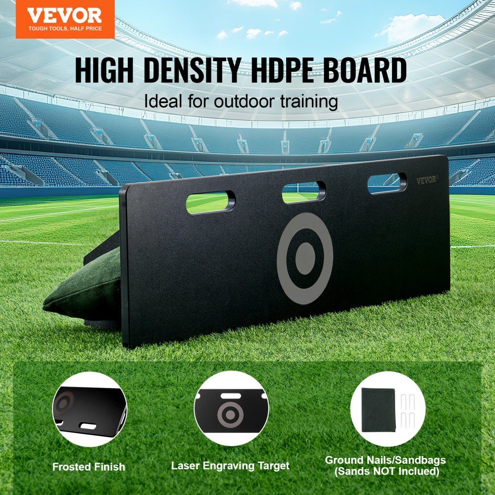 Voetbal Rebound Board, Draagbaar Bounce Board 100x30cm, HDPE Rebounder Apparatuur met 2 Rebound Hoeken, Trainingsbord Rebounder Kicker voor Voetbaltraining, Passing en Schietoefeningen