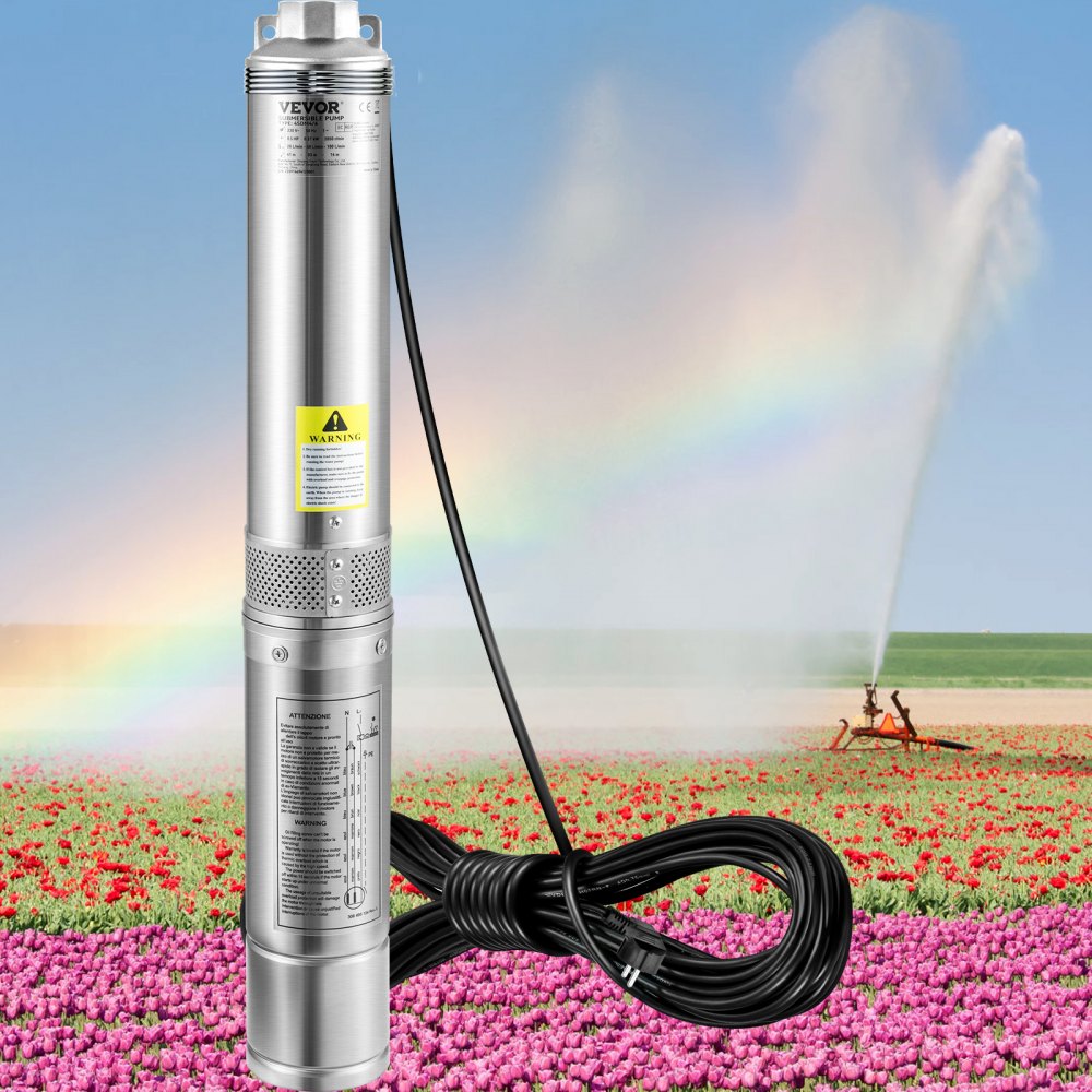82 mm deep well pump 750W well pump 100L/min submersible pump max. delivery height 66m pipe pump 230V 50Hz sand pump IP68 water pump 16 impeller levels pump Ideal for irrigation or water supply 82 mm deep well pump 750W well pump 100L/min submersible pump max. delivery height 66m pipe pump 230V 50Hz sand pump IP68 water pump 16 impeller levels pump Ideal for irrigation or water supply