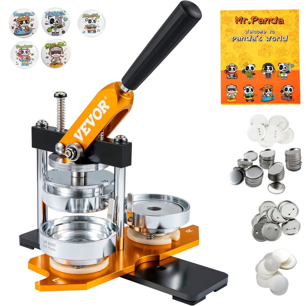 Button Machine 3" Badge Punch Press Kit, DIY-cadeaus voor kinderen, Button Making Machine, Button Badge Making met 100 Button Parts, Circle Cutter en Magic Book