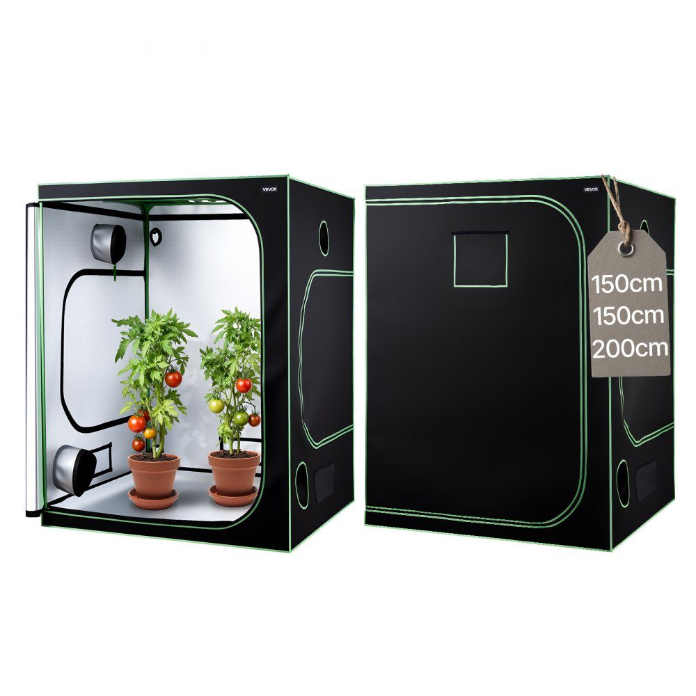 Grow Tent 150x150x200cm Indoor Plant Tent with Full Spectrum LED Grow Light and Ventilation System 600D High Reflective Mylar Grow Box Grow Tents Greenhouse for Flowers and Vegetables