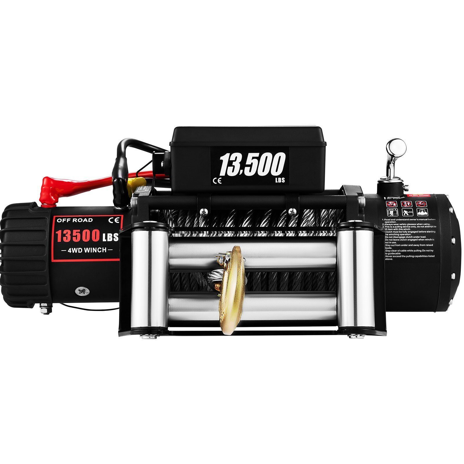 Electric winch wire rope 6.1t winch 24m motor winch 4-way system radio remote control with accessory set