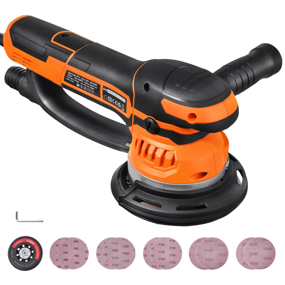 Exzenterschleifer, 15,24 cm DA & GA Schleifer mit Doppelfunktion, 850 W, 7400 U/min, 6 Geschwindigkeiten, Exzenterschleifer mit 10 Schleifpapieren, Staubanschluss für detailliertes Schleifen in der Holzbearbeitung Exzenterschleifer, 15,24 cm DA & GA Schleifer mit Doppelfunktion, 850 W, 7400 U/min, 6 Geschwindigkeiten, Exzenterschleifer mit 10 Schleifpapieren, Staubanschluss für detailliertes Schleifen in der Holzbearbeitung