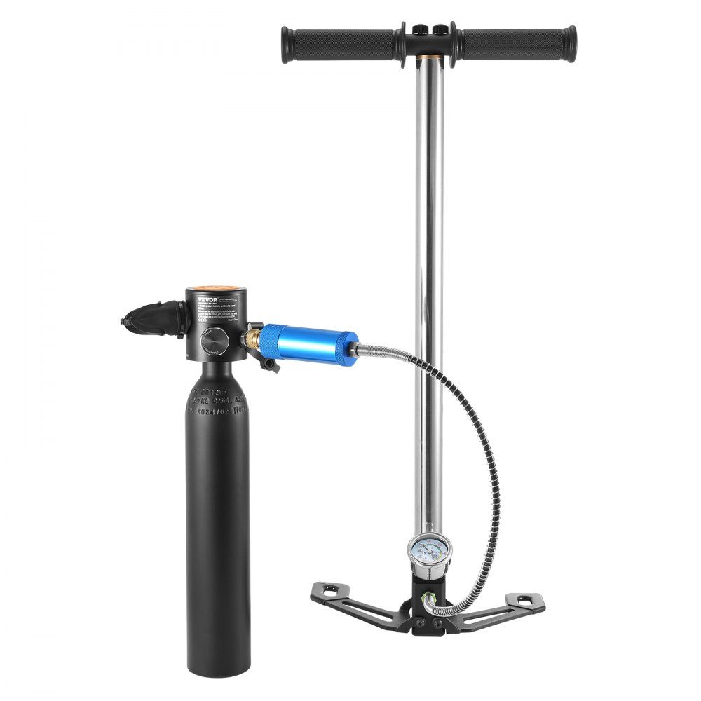 2 Diving Bottles, Portable Diving Bottle (0.5L Each), Diving Oxygen Bottle with Pump Supports 5-10 Minutes Underwater Breathing, 30m Diving Depth, Refillable Snorkel Air Tank