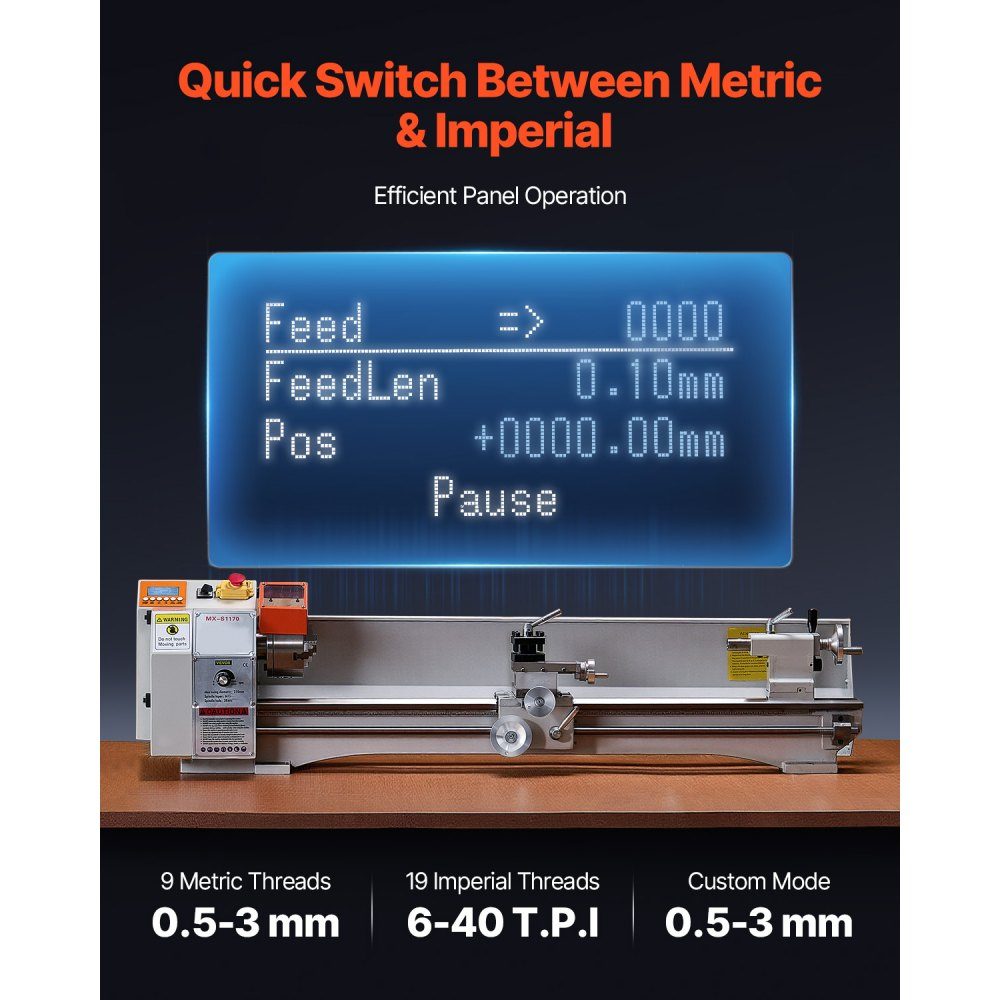 Tokarka do metalu 220x1000 mm Tokarka z automatycznym posuwem 2500 obr/min prędkość obrotowa 1250 W silnik bezszczotkowy z osprzętem, tokarka stołowa do obróbki części precyzyjnych