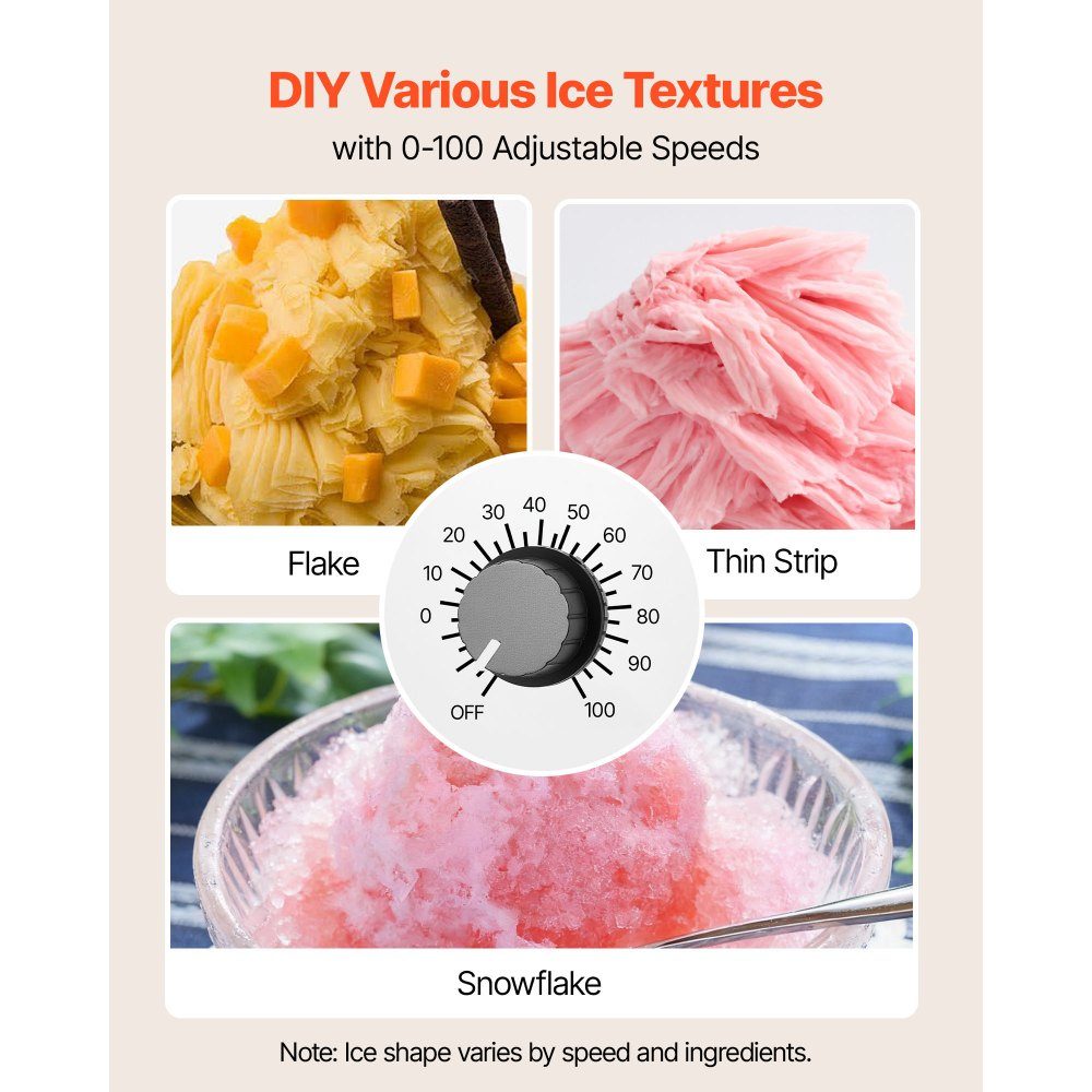 Snowflake Ice Machine, 40kg/day Ice Shaving Machine, Ice Shaver with Stainless Steel Blade, Electric Bingsu Machine with 1.8L Tank, 90 Quick Cooling, for Small Events at Home