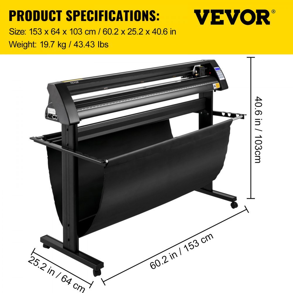 Filmsnijplotter 1350 mm, filmsnijder max. snijdikte 3 mm, snijkracht foliesnijder 500 g, plottermachine halfautomatische Signcut-software, geheugencache 1-4 M, hobbyplotter